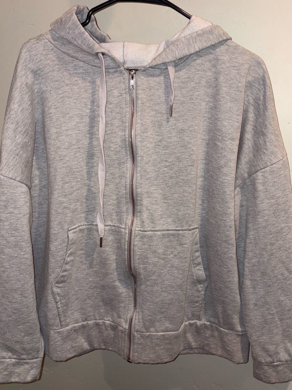 White Fox Boutique Light Gray Zip-Up Hoodie